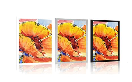 POSTER MOHNBLUMEN IM BLUMENSTRAUSS - BLUMEN - POSTER