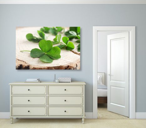 SLIKA ZELENE ŠTIRIPERESNE DETELJICE - SLIKE TIHOŽITJE - SLIKE