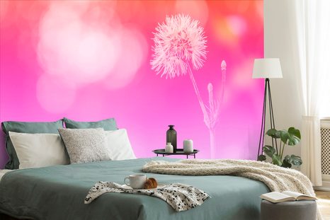 SAMOLEPIACA TAPETA PÚPAVA NA RUŽOVOM POZADÍ - SAMOLEPIACE TAPETY - TAPETY