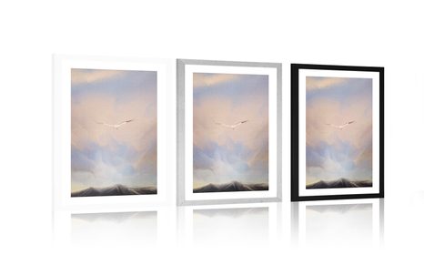 POSTER MIT PASSEPARTOUT FLUG ÜBER DEN BERGEN - MOTIVE AUS UNSERER WERKSTATT - POSTER