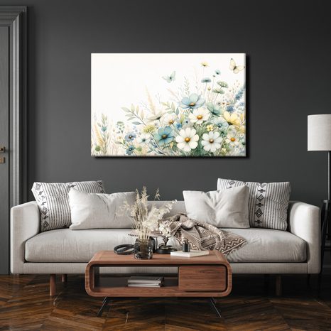 OBRAZ KVĚTINY A LETNÍ MOTÝLI - OBRAZY KVĚTŮ - OBRAZY