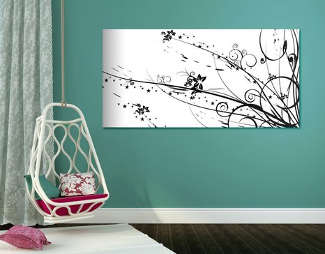TABLEAU SUR TOILE – AVEC MOTIF DE FLEURS - TABLEAUX EN NOIR ET BLANC - TABLEAUX