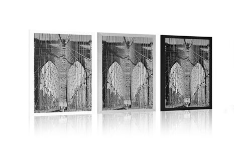 POSTER – PONTE DI MANHATTAN A NEW YORK IN BIANCO E NERO - NERO E BIANCO - POSTER