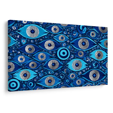 TABLEAU SUR TOILE – YEUX BLEUS MYSTÉRIEUX - TABLEAUX PAR THÈME - TABLEAUX