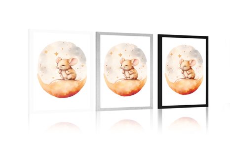 PLAKÁT ZASNĚNÁ MYŠKA - ZASNĚNÁ ZVÍŘÁTKA - PLAKÁTY