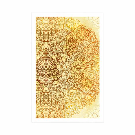 POSTER GOLDENES ETHNISCHES MANDALA - FENG SHUI - POSTER