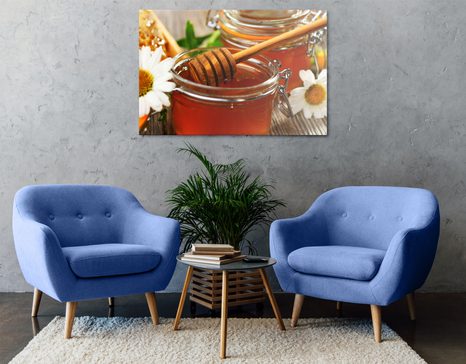 WANDBILD HONIGBECHER - BILDER VON ESSEN UND GETRÄNKEN - BILDER