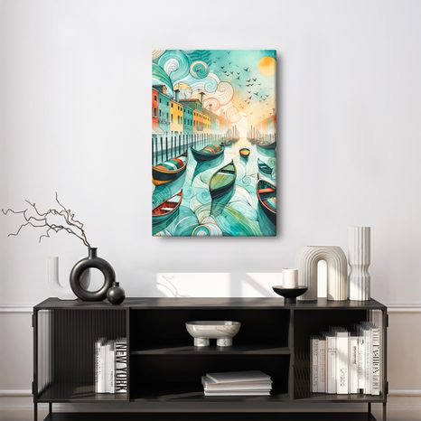 OBRAZ ROMANTICKÉ BENÁTKY PŘI ZÁPADU SLUNCE - OBRAZY MĚSTA - OBRAZY