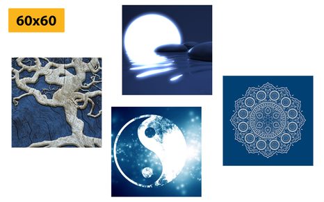 SET DI QUADRI – FENG SHUI IN BLU - COLLEZIONI DI QUADRI - STAMPE E QUADRI