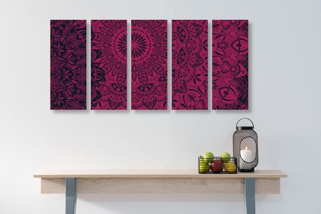 5-DÍLNÝ OBRAZ STYLOVÁ MANDALA - OBRAZY FENG SHUI - OBRAZY