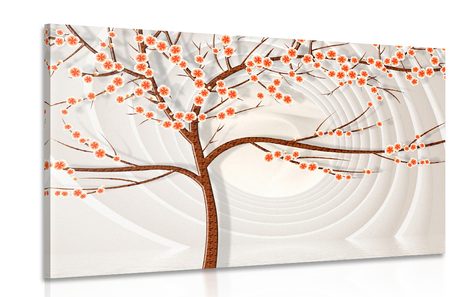 CANVAS PRINT MODERN TREE ON AN ABSTRACT BACKGROUND