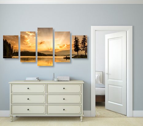 5 RÉSZES KÉP HEGYI TÓ - TERMÉSZET- ÉS TÁJKÉPEK - KÉPEK