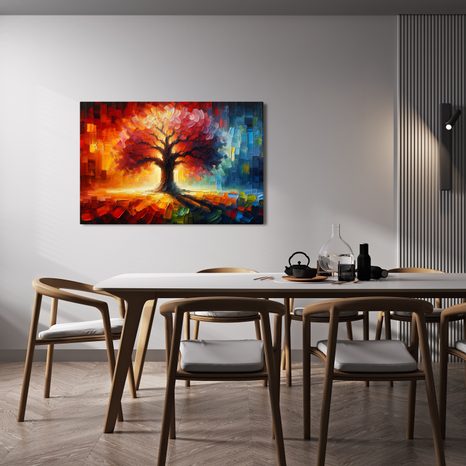 WANDBILD BAUM DES LEBENS IN REGENBOGENFARBEN - BILDER BÄUME DES LEBENS - BILDER