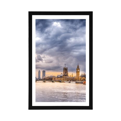 PLAKÁT S PASPARTOU JEDINEČNÝ LONDÝN - MĚSTA - PLAKÁTY