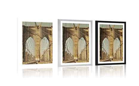PLAKAT Z PASSE-PARTOUT MOST MANHATTAN W NEW YORK - MIASTA - PLAKATY