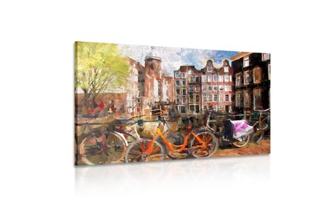 OBRAZ KRESLENÝ AMSTERDAM - VINTAGE A RETRO OBRAZY - OBRAZY