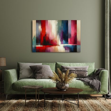 OBRAZ BAREVNÁ HARMONIE V MLZE - OBRAZY ABSTRAKTNÍ TVARY - OBRAZY
