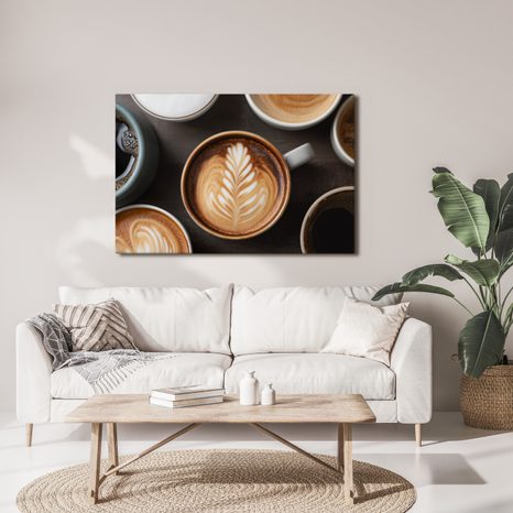 OBRAZ KÁVOVÉ UMĚNÍ S LATTÉ - OBRAZY JÍDLA A NÁPOJE - OBRAZY