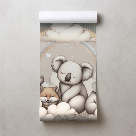 TAPETA DĚTSKÁ ZVÍŘÁTKA S DUHOU - DĚTSKÉ TAPETY - TAPETY