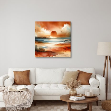 OBRAZ ČERVÁNKY NAD KRAJINOU - OBRAZY VÝCHOD A ZÁPAD SLUNCE - OBRAZY