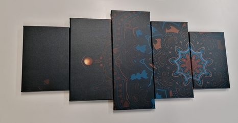 5 RÉSZES KÉP VONZÓ MANDALA - FENG SHUI KÉPEK - KÉPEK