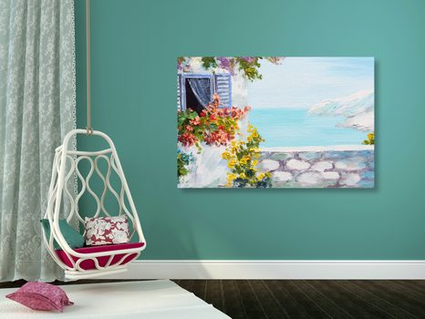 OBRAZ DOMEK U MOŘE - OBRAZY PŘÍRODY A KRAJINY - OBRAZY