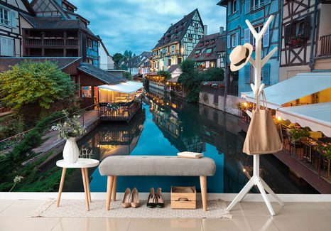 CARTA DA PARATI – CANALE PITTORESCO IN FRANCIA - CARTA DA PARATI CITTÀ - CARTA DA PARATI