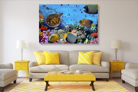 STAMPA SU TELA – MONDO SOTTOMARINO - QADRI DI ANIMALI MARINI - STAMPE E QUADRI