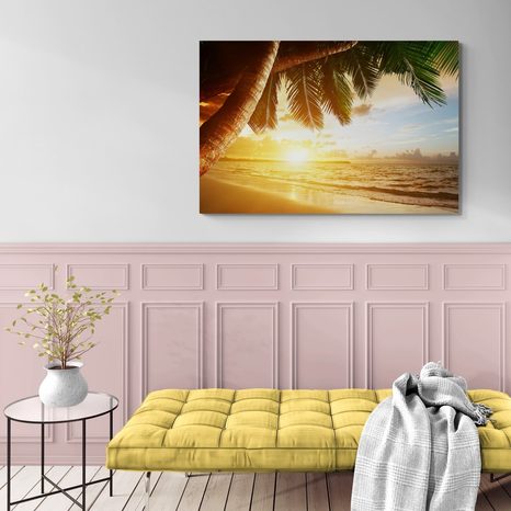 КАРТИНА НА ПЛАТНО – ИЗГРЕВ НА КАРИБСКИЯ ПЛАЖ - КАРТИНИ НА ПРИРОДАТА И ПЕЙЗАЖИ - КАРТИНИ