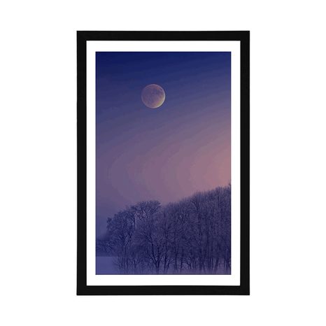 POSTER – LUNA PIENA SOPRA IL VILLAGGIO - NATURA - POSTER