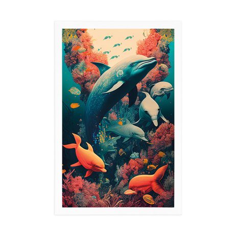 POSTER – DELFINI SURREALISTI - MONDO SOMMERSO - POSTER