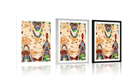 PLAKAT S PASPARTUOM MAJKA U APSTRAKTNOM DIZAJNU - APSTRAKTNI I S UZORKOM - PLAKATI