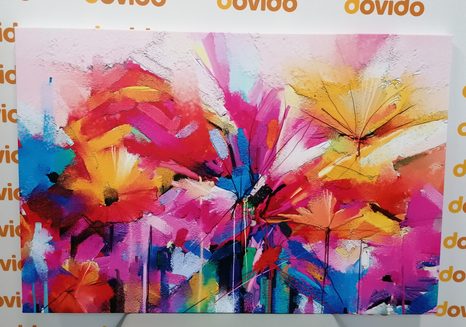 WANDBILD ABSTRAKTE BUNTE BLUMEN - ABSTRAKTE BILDER - BILDER