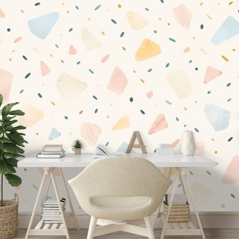 TAPÉTA PASZTELL TERRAZZO FORMÁK - TAPÉTÁK GYEREKEKNEK - TAPÉTÁK