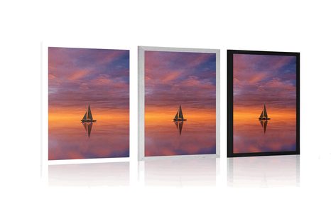 PLAKAT NAPUŠTENA BRODICA NA MORU - PRIRODA - PLAKATI