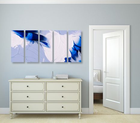 5-DIELNY OBRAZ UMELECKÁ MAĽBA TROCH FARIEB - OBRAZY - 🔥 TOTÁLNY VÝPREDAJ