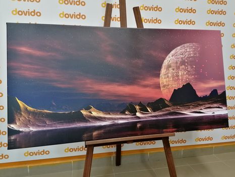 WANDBILD FUTURISTISCHER PLANET - BILDER VON UNIVERSUM UND STERNEN - BILDER