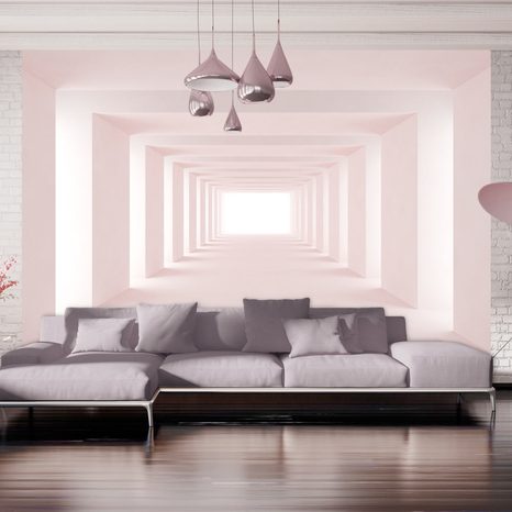 SELF ADHESIVE WALLPAPER 3D PINK TUNNEL