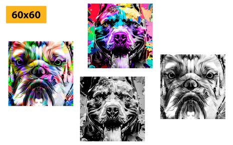 BILDER-SET HUNDE IM POP-ART-DESIGN - BILDERSETS - BILDER
