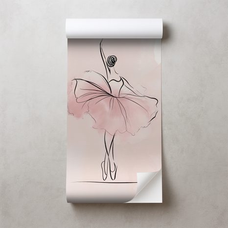 SELBSTKLEBENDE TAPETE ELEGANTE BALLERINA IM ROSA ROCK - TAPETEN MIT MENSCHEN UND PROMIS - TAPETEN