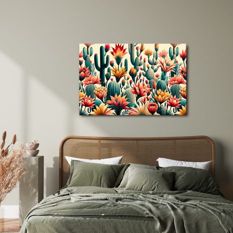 WANDBILD BLÜHENDE KAKTEEN - BILDER BLUMEN - BILDER