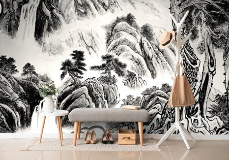 SELF ADHESIVE WALLPAPER CHINESE BLACK AND WHITE LANDSCAPE PAINTING - SELF-ADHESIVE WALLPAPERS - WALLPAPERS