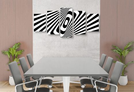 5 RÉSZES KÉP FEKETE FEHÉR ILÚZIÓ - FEKETE-FEHÉR KÉPEK - KÉPEK