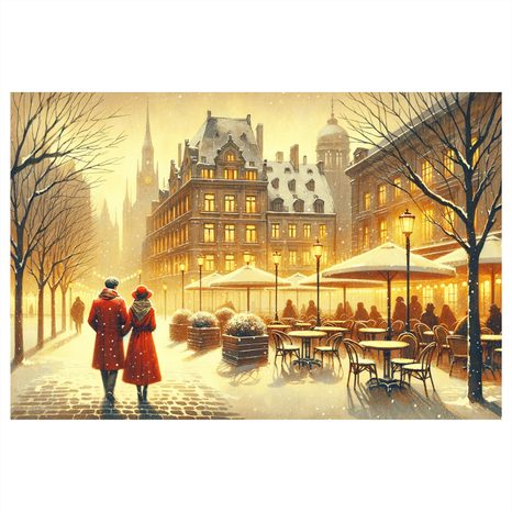 WANDBILD WINTERROMANZE - BILDER VON MENSCHEN - BILDER