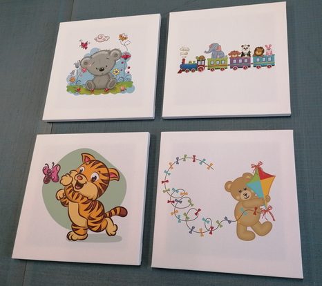 SET OBRAZŮ BAREVNÁ ZVÍŘÁTKA - SESTAVY OBRAZŮ - OBRAZY