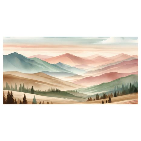 WANDBILD RUHIGE PASTELLLANDSCHAFT - BILDER VON BERGEN - BILDER