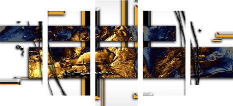 5-DÍLNÝ OBRAZ LUXUSNÍ ABSTRAKCE - ABSTRAKTNÍ OBRAZY - OBRAZY