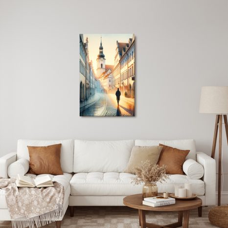 OBRAZ STARÉ MĚSTO ZA ÚSVITU - OBRAZY MĚSTA - OBRAZY
