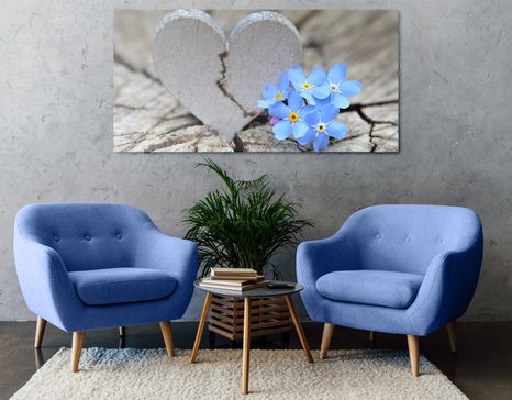 STAMPA SU TELA – CUORICINO SUL LEGNO ANTICO - QUADRI DI NATURE MORTE - STAMPE E QUADRI