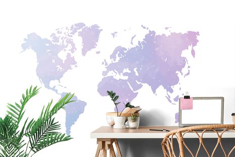 CARTA DA PARATI – SPLENDIDA MAPPA DEL MONDO - CARTA DA PARATI MAPPE - CARTA DA PARATI